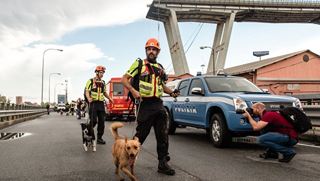 В Генуе приостановили спасательные работы на месте обрушения моста