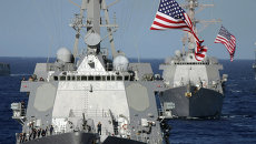Ракетные эсминцы ВМС США в Тихом океане. Архивное фото Ракетные эсминцы ВМС США в Тихом океане. Архивное фото