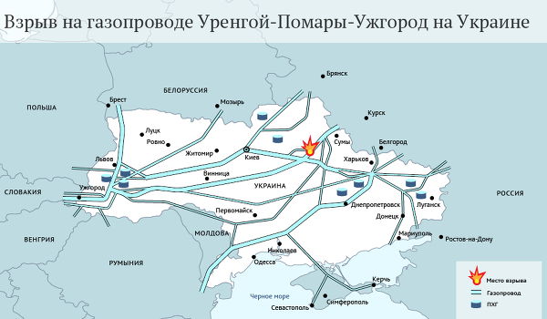 Газопровод Уренгой-Помары-Ужгород На Карте