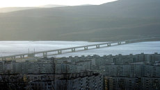 Автомобильный мост через Кольский залив, архивное фото Автомобильный мост через Кольский залив, архивное фото