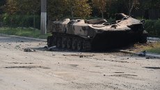 Уничтоженная бронетехника украинской армии. Архивное фото Уничтоженная бронетехника украинской армии. Архивное фото