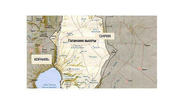 Голанские высоты, Сирия, Израиль, карта