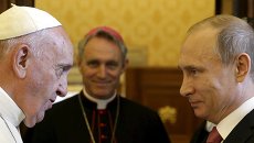 Президент России Владимир Путин и папа римский Франциск Президент России Владимир Путин и папа римский Франциск