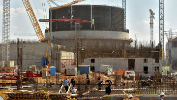 Строительство Белорусской АЭС. Архивное фото
