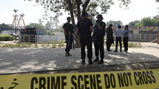 Police at the scene in Pakistan.  archival photo