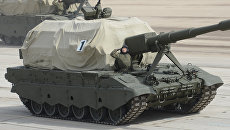 Самоходная артиллерийская установка САУ Коалиция-СВ на полигоне. Архивное фото Самоходная артиллерийская установка САУ Коалиция-СВ на полигоне. Архивное фото