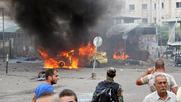 Место взрыва в городе Тартус, Сирия. 23 мая 2016