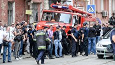 Митинг возле здания телеканала Интер в Киеве. Архивное фото Митинг возле здания телеканала Интер в Киеве. Архивное фото