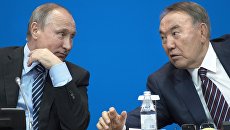 Президент РФ Владимир Путин и президент Казахстана Нурсултан Назарбаев. Архивное фото Президент РФ Владимир Путин и президент Казахстана Нурсултан Назарбаев. Архивное фото