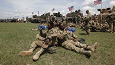 Американские военные во время учений НАТО в Грузии Американские военные во время учений НАТО в Грузии