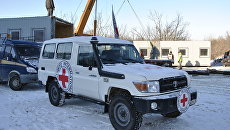 Установка пункта обогрева на КПП Станица Луганская в ЛНР. Архивное фото Установка пункта обогрева на КПП Станица Луганская в ЛНР. Архивное фото