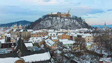 Панорама Любляны, Словения. Архивное фото Панорама Любляны, Словения. Архивное фото