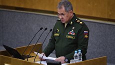Министр обороны РФ Сергей Шойгу выступает на пленарном заседании Госдумы РФ. 22 февраля 2017 Министр обороны РФ Сергей Шойгу выступает на пленарном заседании Госдумы РФ. 22 февраля 2017