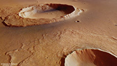 Crater Worcester, where scientists have found traces of the great flood of Mars.  Archival photo