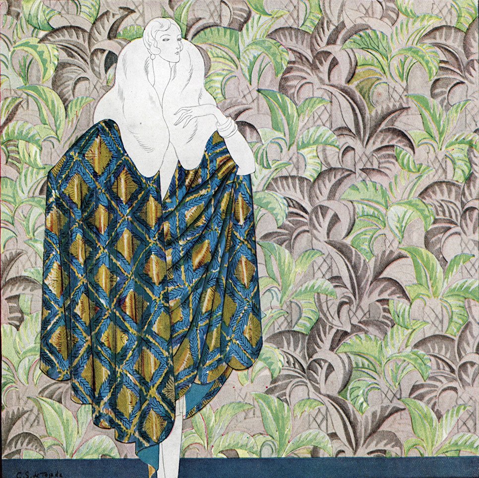 Реклама текстиля Bianchini-Ferier, спроектированного Раулем Дюфи. Журнал Femina, 1927 г. Реклама текстиля Bianchini-Ferier, спроектированного Раулем Дюфи. Журнал Femina, 1927 г.