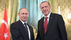 Президент РФ Владимир Путин и президент Турции Реджеп Тайип Эрдоган во время встречи перед началом шестого заседания Совета сотрудничества высшего уровня между РФ и Турцией Президент РФ Владимир Путин и президент Турции Реджеп Тайип Эрдоган во время встречи перед началом шестого заседания Совета сотрудничества высшего уровня между РФ и Турцией