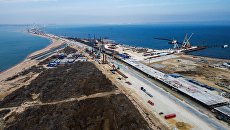 Строительство транспортного перехода через Керченский пролив. Архивное фото Строительство транспортного перехода через Керченский пролив. Архивное фото