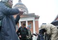 Журналисты у подземной комнаты, обнаруженной археологами у основания Китайгородской стены в Москве Журналисты у подземной комнаты, обнаруженной археологами у основания Китайгородской стены в Москве