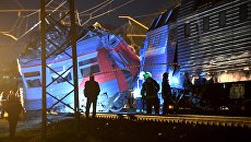 Столкновение пассажирского поезда и электрички на западе Москвы Столкновение пассажирского поезда и электрички на западе Москвы