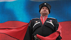 Парад Кубанского казачьего войска в Краснодаре. Архивное фото Парад Кубанского казачьего войска в Краснодаре. Архивное фото