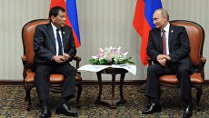Президент РФ Владимир Путин и президент Филиппин Родриго Дутерте. Архивное фото Президент РФ Владимир Путин и президент Филиппин Родриго Дутерте. Архивное фото