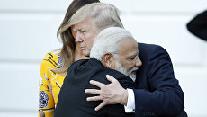 Премьер-министр Индии Нарендра Моди и президент Дональд Трамп во время встречи в Белом доме. 26 июня 2017 Премьер-министр Индии Нарендра Моди и президент Дональд Трамп во время встречи в Белом доме. 26 июня 2017