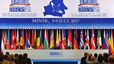 Заседание 26-й ежегодной сессии Парламентской ассамблеи ОБСЕ. Архивное фото Заседание 26-й ежегодной сессии Парламентской ассамблеи ОБСЕ. Архивное фото