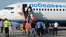 Самолет российской авиакомпании Победа. Архивное фото Самолет российской авиакомпании Победа. Архивное фото