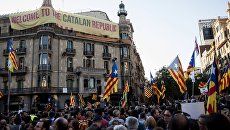 Участники акции протеста в Барселоне. 20 сентября 2017 Участники акции протеста в Барселоне. 20 сентября 2017