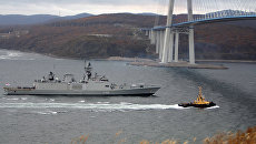 Фрегат ВМС Индии Саптура, прибывший во Владивосток в составе отряда боевых кораблей ВМС Индии для участия в международных российско-индийских межвидовых учениях Индра – 2017. Архивное фото Фрегат ВМС Индии Саптура, прибывший во Владивосток в составе отряда боевых кораблей ВМС Индии для участия в международных российско-индийских межвидовых учениях Индра – 2017. Архивное фото