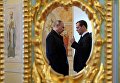 Президент РФ Владимир Путин и председатель правительства РФ Дмитрий Медведев во время посещения Воскресенского Ново-Иерусалимского мужского монастыря. 15 ноября 2017 Президент РФ Владимир Путин и председатель правительства РФ Дмитрий Медведев во время посещения Воскресенского Ново-Иерусалимского мужского монастыря. 15 ноября 2017