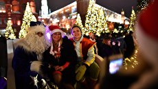 Во время празднования Нового года в Москве Во время празднования Нового года в Москве