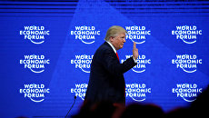 Президент США Дональд Трамп во время экономического форума в Давосе. 26 января 2018 Президент США Дональд Трамп во время экономического форума в Давосе. 26 января 2018