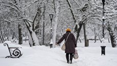 Зима в Москве. Архивное фото Зима в Москве. Архивное фото