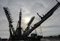 Вывоз ракеты-носителя Союз-ФГ c транспортным пилотируемым кораблем Союз МС-08 на стартовую площадку космодрома Байконур Вывоз ракеты-носителя Союз-ФГ c транспортным пилотируемым кораблем Союз МС-08 на стартовую площадку космодрома Байконур