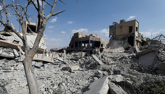 Разрушенный Научно-исследовательский центр в Дамаске, Сирия. 14 апреля 2018