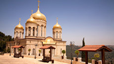 Русский православный монастырь в Эйн-Кареме в Иерусалиме. Архивное фото Русский православный монастырь в Эйн-Кареме в Иерусалиме. Архивное фото