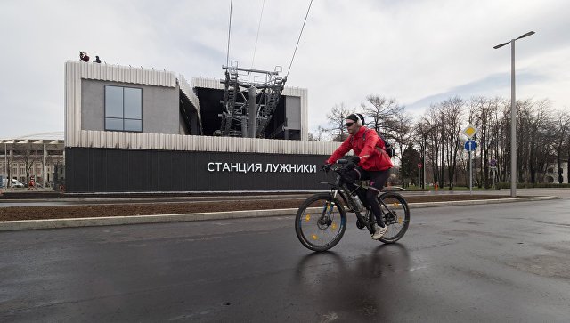 Канатная дорога через Москва-реку в Лужниках