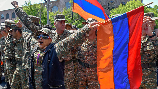 Акция протеста в Ереване. 23 апреля 2018