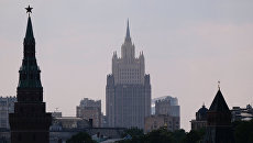 Высотное здание министерства иностранных дел РФ. Архивное фото Высотное здание министерства иностранных дел РФ. Архивное фото