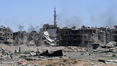 Разрушенные дома в освобожденном лагере палестинских беженцев Ярмук на юге Дамаска. Архивное фото Разрушенные дома в освобожденном лагере палестинских беженцев Ярмук на юге Дамаска. Архивное фото