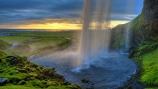 Водопад Сельяландсфосс в Исландии Водопад Сельяландсфосс в Исландии