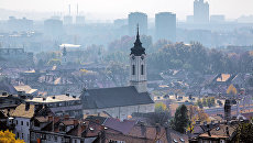 Вид на Белград, Сербия. Архивное фото Вид на Белград, Сербия. Архивное фото
