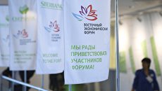 Логотипы ВЭФ на площадке IV Восточного экономического форума во Владивостоке Логотипы ВЭФ на площадке IV Восточного экономического форума во Владивостоке