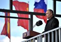 Верховный главнокомандующий ВС РФ, президент РФ Владимир Путин выступает на параде участников военных маневров Восток-2018 на забайкальском полигоне Цугол Верховный главнокомандующий ВС РФ, президент РФ Владимир Путин выступает на параде участников военных маневров Восток-2018 на забайкальском полигоне Цугол