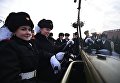 Участницы марша, посвященного 77-летию военного парада 1941 года, на Красной площади в Москве Участницы марша, посвященного 77-летию военного парада 1941 года, на Красной площади в Москве