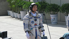 Liu Yang.  The first Chinese female astronaut.  Archival photo