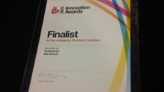 Ты-репортер отмечен дипломом финалиста конкурса IBC2011 Innovation Awards Ты-репортер отмечен дипломом финалиста конкурса IBC2011 Innovation Awards