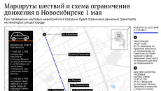 Маршруты шествий и схема ограничения движения в Новосибирске 1 мая Маршруты шествий и схема ограничения движения в Новосибирске 1 мая