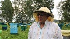 Министр социального развития Новосибирской области Сергей Пыхтин на собственной пасеке Министр социального развития Новосибирской области Сергей Пыхтин на собственной пасеке